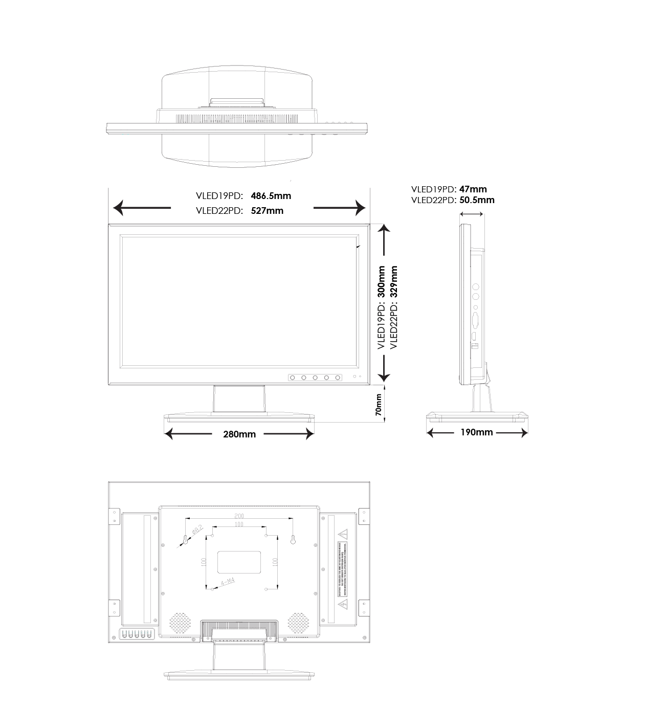 public display LED monitor dimensions