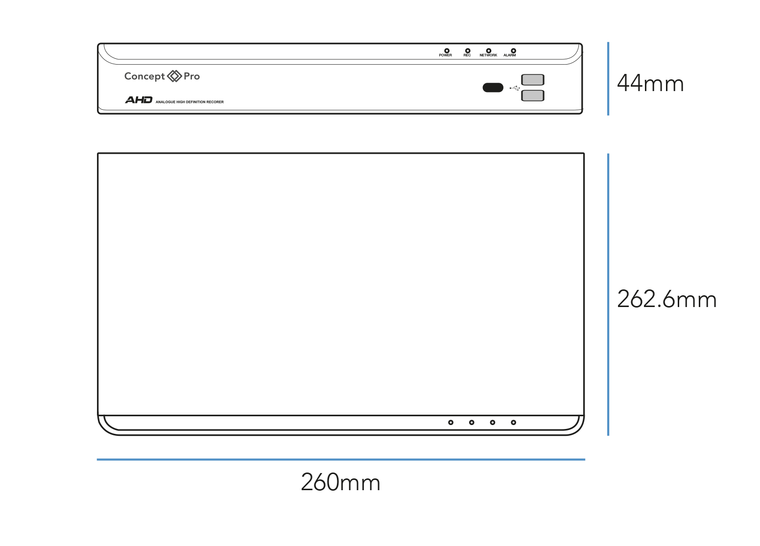 concept pro professional DVR dimensions