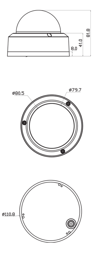 fixed lens compact dome camera dimensions