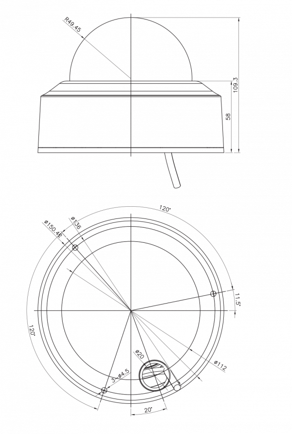 5MP IP Varifocal Internal Dome Camera Concept Pro