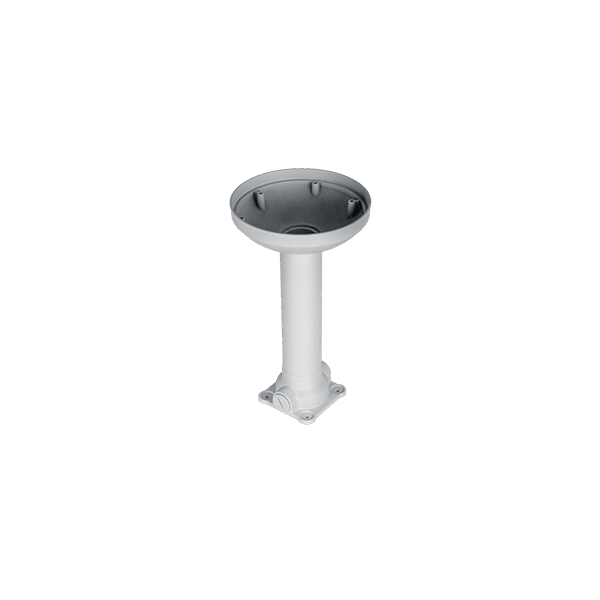 A white pendant mount for a external turret camera.